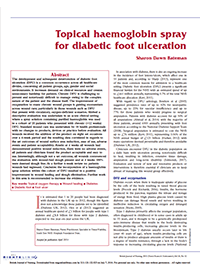 Topical haemoglobin spray for diabetic foot ulceration