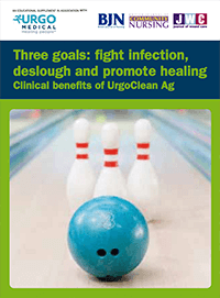 Three goals: fight infection,
                                            deslough and promote healing. Clinical benefits of UrgoClean Ag